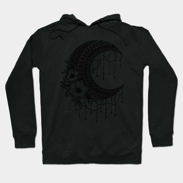 Floral moon chandelier mandala Hoodie by SamridhiVerma18